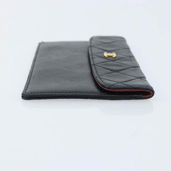 CHANEL Matelasse Pouch Lamb Skin Black CC Auth fm5306