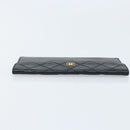 CHANEL Matelasse Pouch Lamb Skin Black CC Auth fm5306-5