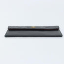 CHANEL Matelasse Pouch Lamb Skin Black CC Auth fm5306-6