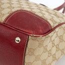 GUCCI GG Canvas Web Sherry Line Pretty Tote Bag Beige Gold 177052 Auth fm5307-9