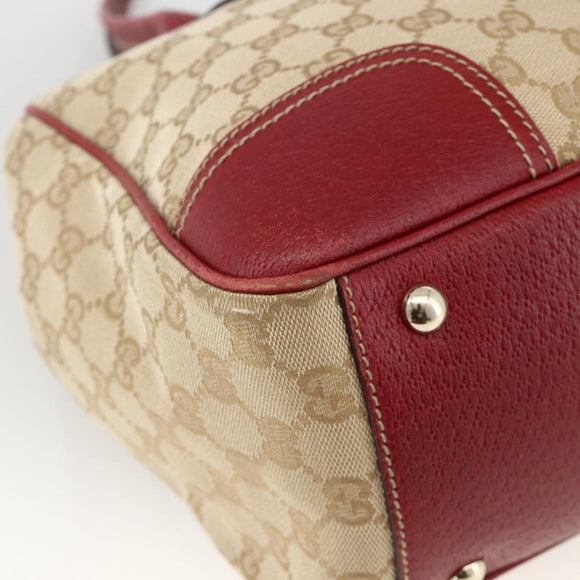 GUCCI GG Canvas Web Sherry Line Pretty Tote Bag Beige Gold 177052 Auth fm5307