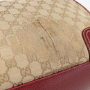 GUCCI GG Canvas Web Sherry Line Pretty Tote Bag Beige Gold 177052 Auth fm5307-10