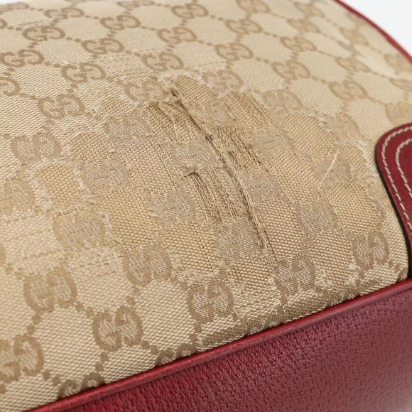 GUCCI GG Canvas Web Sherry Line Pretty Tote Bag Beige Gold 177052 Auth fm5307
