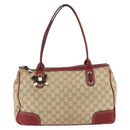 GUCCI GG Canvas Web Sherry Line Pretty Tote Bag Beige Gold 177052 Auth fm5307-13