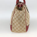 GUCCI GG Canvas Web Sherry Line Pretty Tote Bag Beige Gold 177052 Auth fm5307-4