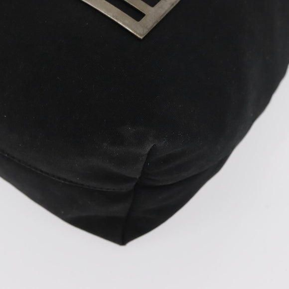 FENDI Tote Bag Nylon Black Silver Auth fm5308