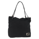 FENDI Tote Bag Nylon Black Silver Auth fm5308-1