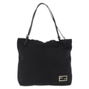 FENDI Tote Bag Nylon Black Silver Auth fm5308-13