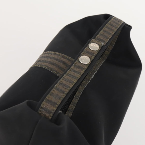 FENDI Pecan Canvas Zucchino Canvas Hand Bag 3 Set Brown Black Navy Auth fm5309