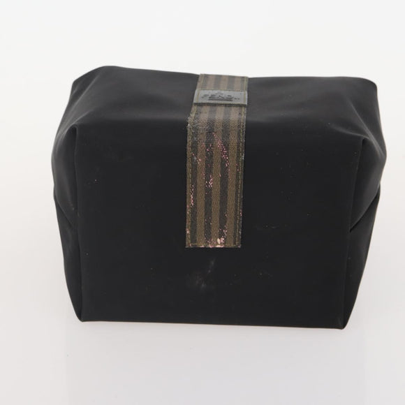 FENDI Pecan Canvas Zucchino Canvas Hand Bag 3 Set Brown Black Navy Auth fm5309