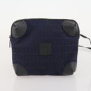FENDI Pecan Canvas Zucchino Canvas Hand Bag 3 Set Brown Black Navy Auth fm5309-17