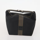 FENDI Pecan Canvas Zucchino Canvas Hand Bag 3 Set Brown Black Navy Auth fm5309-9