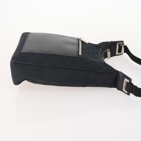 GUCCI GG Canvas Shoulder Bag Nylon Leather 3 Set Black Auth fm5310