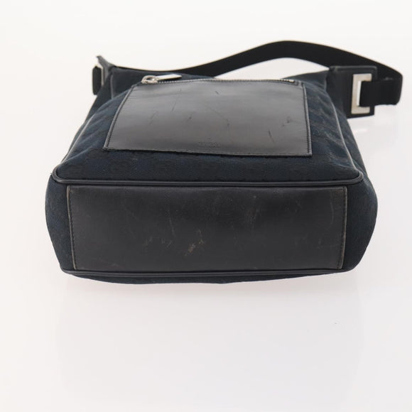 GUCCI GG Canvas Shoulder Bag Nylon Leather 3 Set Black Auth fm5310
