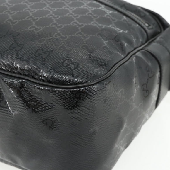 GUCCI GG implementation Shoulder Bag PVC Black Silver 211107 Auth fm5312A