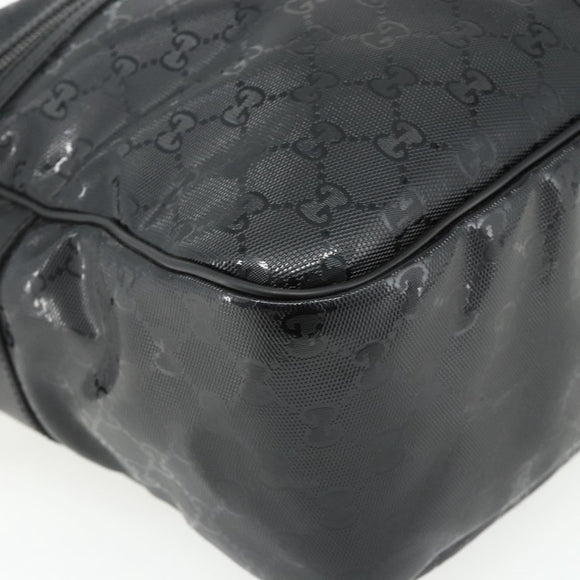GUCCI GG implementation Shoulder Bag PVC Black Silver 211107 Auth fm5312A