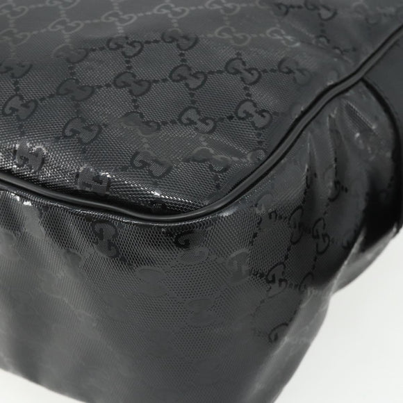GUCCI GG implementation Shoulder Bag PVC Black Silver 211107 Auth fm5312A