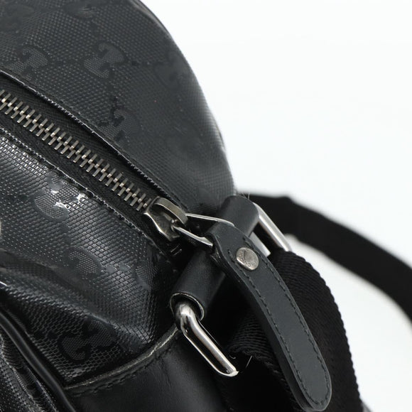 GUCCI GG implementation Shoulder Bag PVC Black Silver 211107 Auth fm5312A