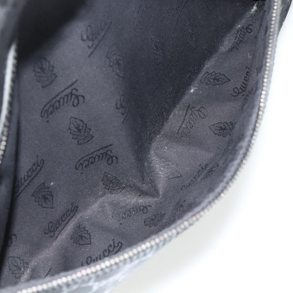 GUCCI GG implementation Shoulder Bag PVC Black Silver 211107 Auth fm5312A