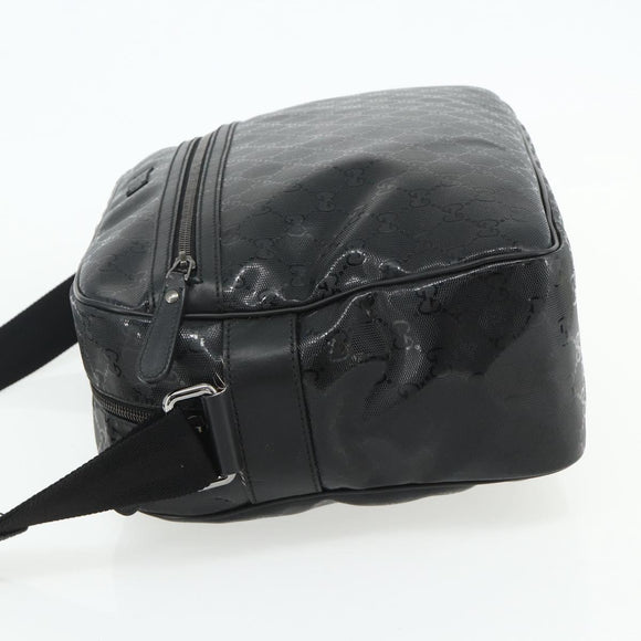 GUCCI GG implementation Shoulder Bag PVC Black Silver 211107 Auth fm5312A