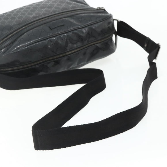 GUCCI GG implementation Shoulder Bag PVC Black Silver 211107 Auth fm5312A