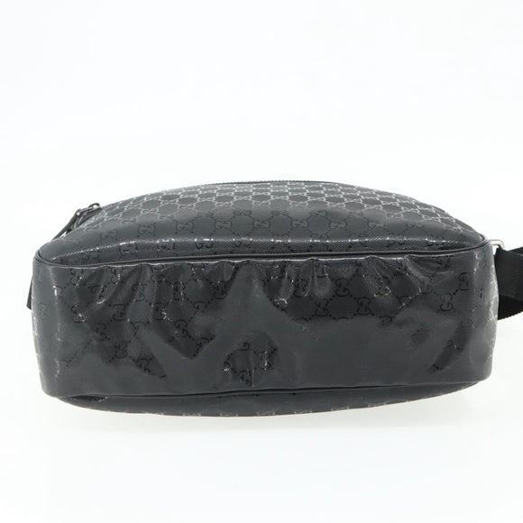 GUCCI GG implementation Shoulder Bag PVC Black Silver 211107 Auth fm5312A