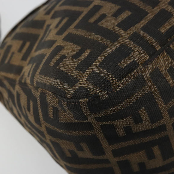 FENDI Zucca Canvas Mamma Baguette Bag Black Brown 222826426 Auth fm5313A