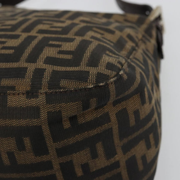 FENDI Zucca Canvas Mamma Baguette Bag Black Brown 222826426 Auth fm5313A