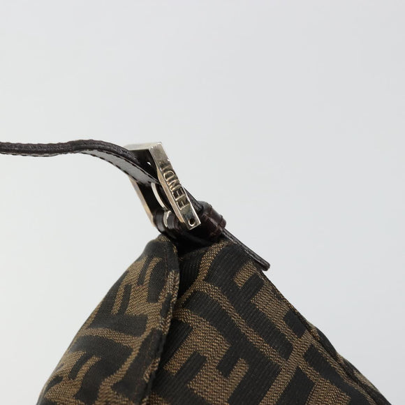 FENDI Zucca Canvas Mamma Baguette Bag Black Brown 222826426 Auth fm5313A