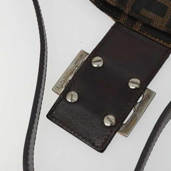 FENDI Zucca Canvas Mamma Baguette Bag Black Brown 222826426 Auth fm5313A