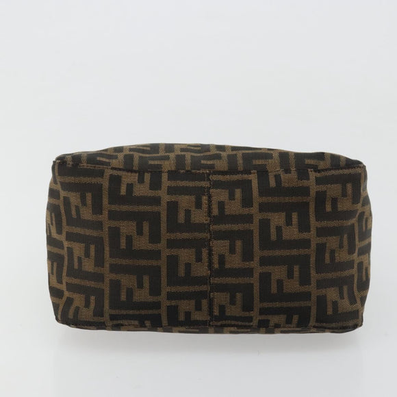 FENDI Zucca Canvas Mamma Baguette Bag Black Brown 222826426 Auth fm5313A