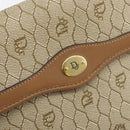 Christian Dior Honeycomb Canvas Bag PVC Beige Gold 000 109 0122 Auth fm5314A-15