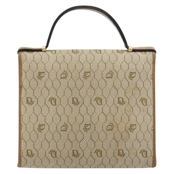 Christian Dior Honeycomb Canvas Bag PVC Beige Gold 000 109 0122 Auth fm5314A