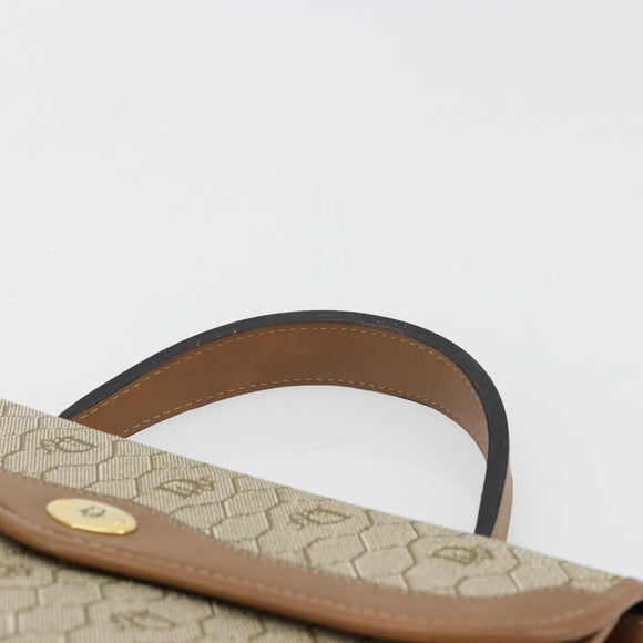 Christian Dior Honeycomb Canvas Bag PVC Beige Gold 000 109 0122 Auth fm5314A