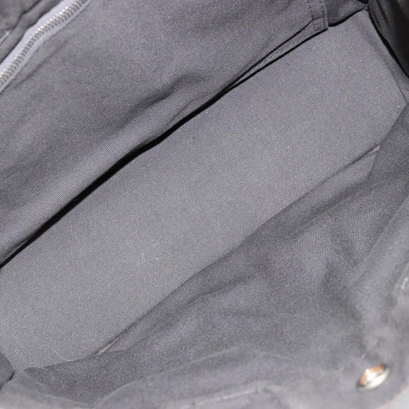 HERMES Fourre ToutPM Hand Bag Cotton Gray Silver Auth fm5317