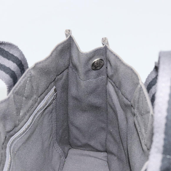 HERMES Fourre ToutPM Hand Bag Cotton Gray Silver Auth fm5317