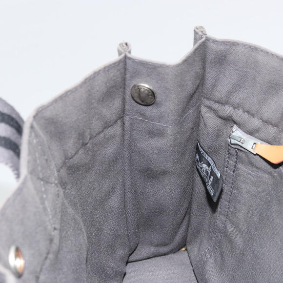 HERMES Fourre ToutPM Hand Bag Cotton Gray Silver Auth fm5317