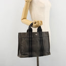 HERMES Fourre ToutPM Hand Bag Cotton Gray Silver Auth fm5317-21
