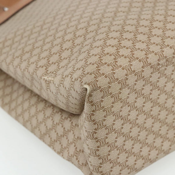 CELINE Macadam Canvas Tote Bag PVC Beige Gold Auth fm5318