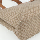 CELINE Macadam Canvas Tote Bag PVC Beige Gold Auth fm5318-16