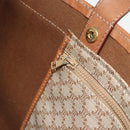 CELINE Macadam Canvas Tote Bag PVC Beige Gold Auth fm5318-20