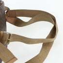 CELINE Macadam Canvas Backpack PVC Leather Brown Gold Auth fm5320-15