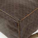 CELINE Macadam Canvas Backpack PVC Leather Brown Gold Auth fm5320-16