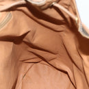 CELINE Macadam Canvas Backpack PVC Leather Brown Gold Auth fm5320-19
