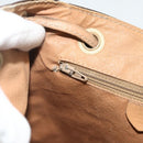 CELINE Macadam Canvas Backpack PVC Leather Brown Gold Auth fm5320-21