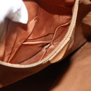 CELINE Macadam Canvas Backpack PVC Leather Brown Gold Auth fm5320-22