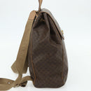 CELINE Macadam Canvas Backpack PVC Leather Brown Gold Auth fm5320-3