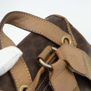 CELINE Macadam Canvas Backpack PVC Leather Brown Gold Auth fm5320-14