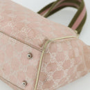 GUCCI GG Canvas Tote Bag Pink Silver 145810 Auth fm5322-9