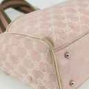 GUCCI GG Canvas Tote Bag Pink Silver 145810 Auth fm5322-14